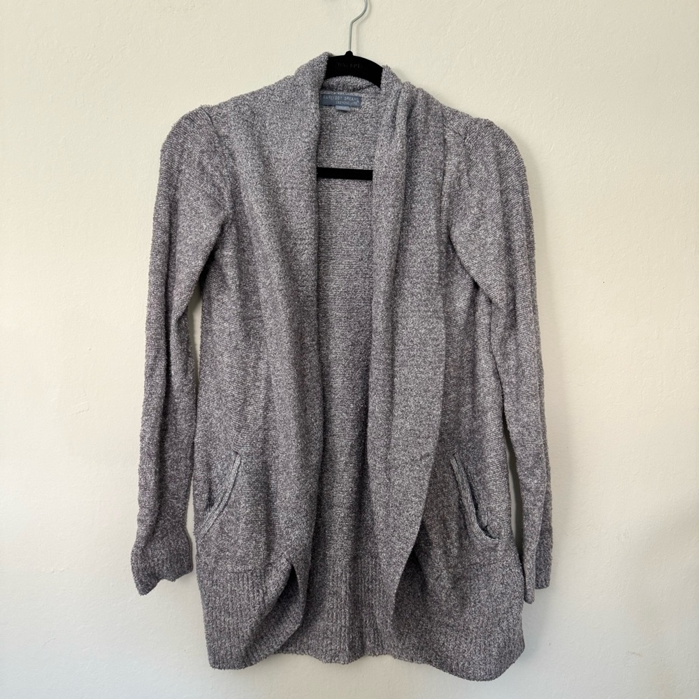 Barefoot Dreams Cozychic Lite Circle Open Front Cardigan XS / S Gray